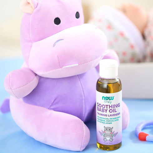 4-Ounce NOW Baby, Soothing Baby Oil, Calming Lavender, No Artificial Fragrance, Parabens, Phthalates, or Petrolatum