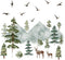 Mountain Wall Decals Large Pine Tree Wall Decals Peel and Stick Forest