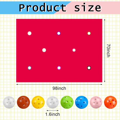 Kathfly Red Hole Tarp Team Building Game 98 x 70 Inch Learning Fun Team Building Games for Work with 8 Pcs Team Building Ball for Teamwork Group