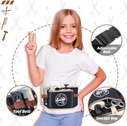 Set Playset 3+ Kids Hair Stylist Play - Kids Shaving Kit for Boys - Toy Barber Shop - Pretend Play Toy Gift for Boys