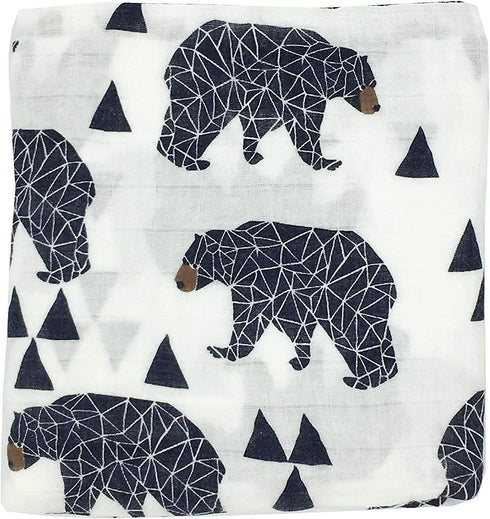 Cute Organic Cotton Muslin Swaddle Blankets Premium Receiving Blanket for Boys &