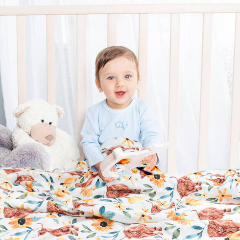 30 40 Inch Nialnant Highland Cow Blanket for Unisex Boys Girls, Baby Blankets Neutral, Super Soft Plush Personalized