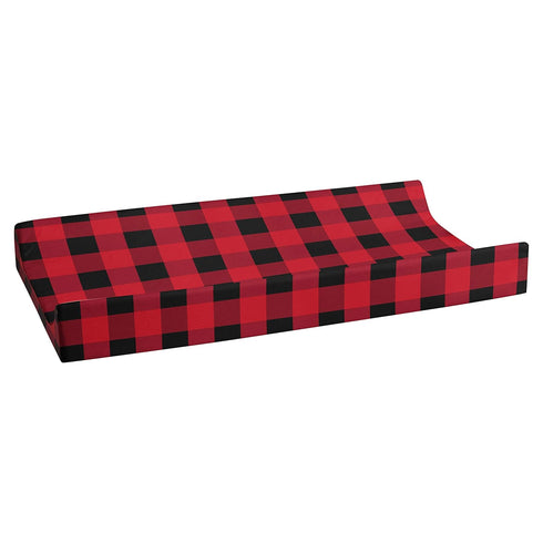 Woodland-Themed Baby Changing Pad Cover - Buffalo Plaid Design