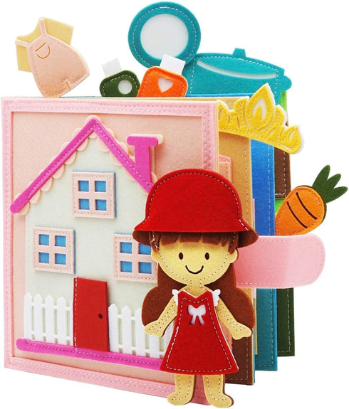 Felt Busy Book for Toddlers 1-3, Montessori Busy Board for 1 Year