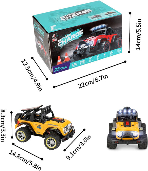 Wltoys 32221 1/32 RC Car, 25km/h Brushed RC Crawler, 2.4GHz All-Terrain Remote Control Car Gifts