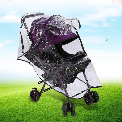 Fdit Clear Baby Stroller Rain Cover, Universal Waterproof PVC Ventilation Windproof Dust Weather Umbrella Pram Cover