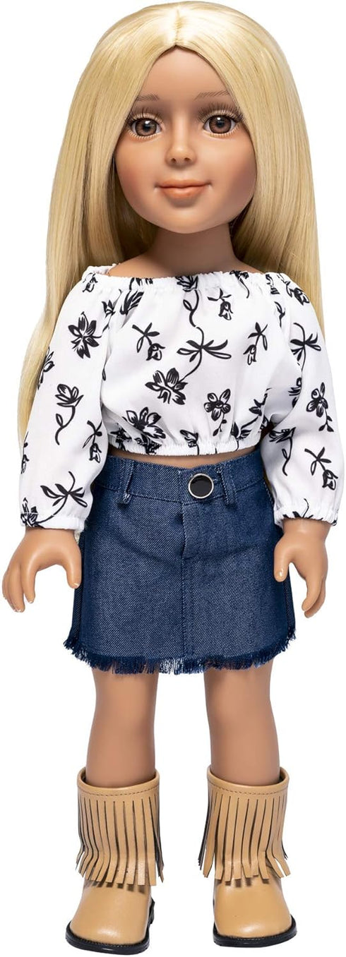 I'm A Girly Fashion Doll Zoe with Golden Blonde Interchangeable Synthetic Wig, 18" Tall Fashionista Model