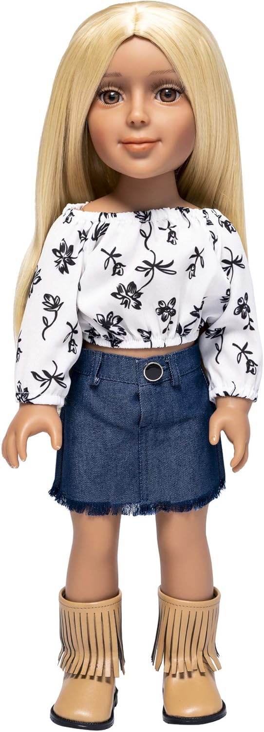 I'm A Girly Fashion Doll Zoe with Golden Blonde Interchangeable Synthetic Wig, 18" Tall Fashionista Model