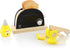 Set| Playset 3 Hape Wooden Black Pop up Toaster Pretend Play Kitchen with Toast, Butter and Honey for Preschoolers Ages