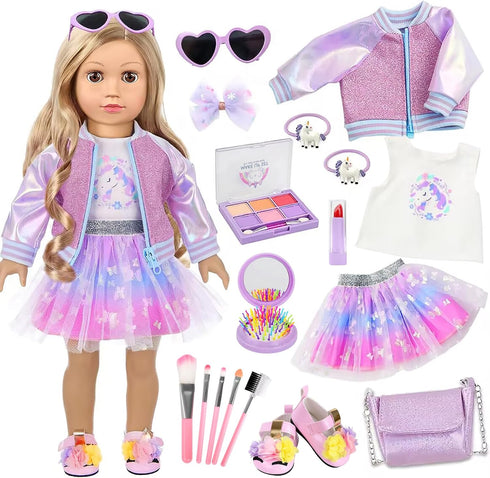American 18 Inch Doll Makeup Accessories and Clothes Set Includes 18 Inch