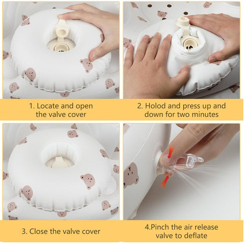 Inflatable Baby Chair with Tray, Blow Up Baby Seat for Infants 3 Months & Up