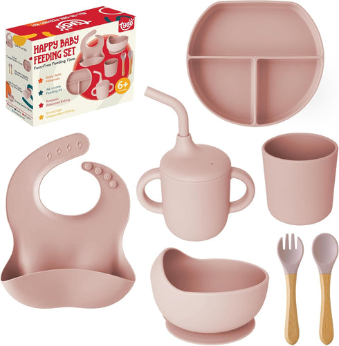 Tygo Silicone Baby Feeding Set Complete Self-Feeding Set with Suction Plate, Spill-Proof