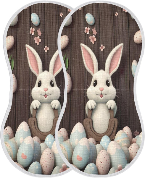 YETTASBIN Easter Bunny Egg Muslin Baby Burp Cloth, Super Soft Absorbent Cotton Burp Rag Baby Bibs Feeding Cloth