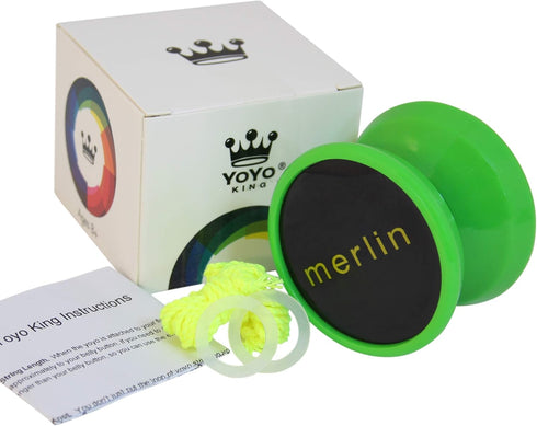Green Merlin Professional Yoyo, Responsive with Narrow C Bearing and Extra String