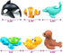 6 Pack Set Tub Works Marine Mold Free Bath Toys, | Sealed, No Hole Bath Toys Design Keeps Moisture Out | Soft