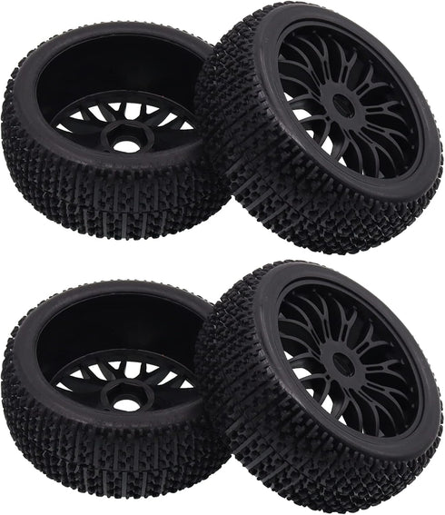 4PCS Treehobby Rubber RC Wheel Set, 112mm X 43mm with 17mm Hex Hub for 1/8 RC Buggy Off-Road Cars