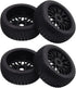 4PCS Treehobby Rubber RC Wheel Set, 112mm X 43mm with 17mm Hex Hub for 1/8 RC Buggy Off-Road Cars