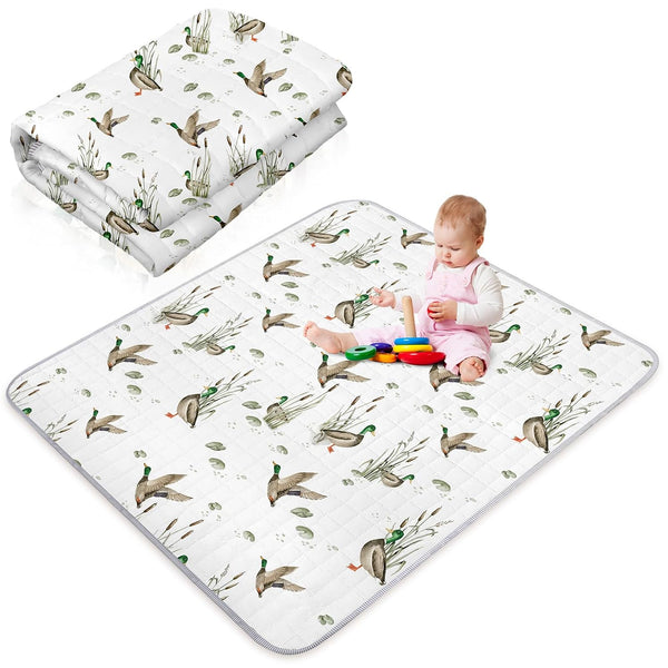 Funtery 43 x 43 Inch Mallard Duck Baby Playmat Portable Crawling Washable