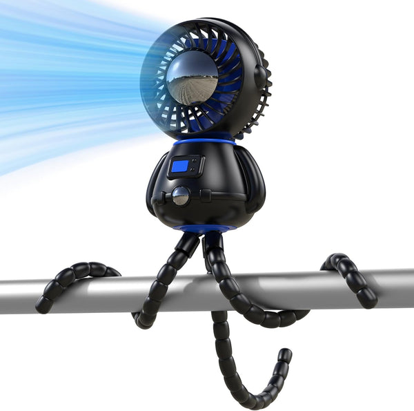 SLENPET Astronaut Portable Stroller Fan, Baby-Safe Clip-on with Flexible Tripod, Rechargeable Battery-Operated.