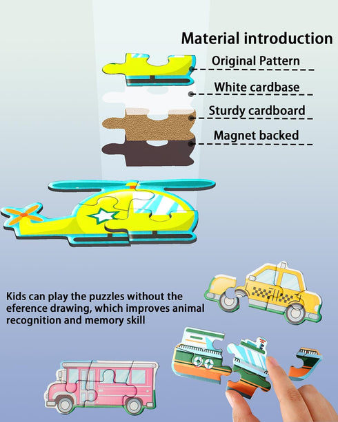 Magnetic Puzzles for Toddlers 1-3: Travel Games for Kids Ages 1-5, Learning Magnet Gift for Road Trip
