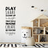 Vinyl Art Wall Decal - Play Share Clean Up Laugh Imagine, 45.5" x 16.5" - Cute Modern Kids Room Decor