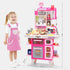 Playset, Set Set CUTE STONE Kids Kitchen Play Kitchen with Sound & Light, Cooking Stove with Steam, Toy Sink,Play Food