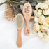 ZYMECH Set Personalized Baby Hairbrushes Natural Wooden Hairbrush Baby Brush for Newborns Custom Birthday Flower