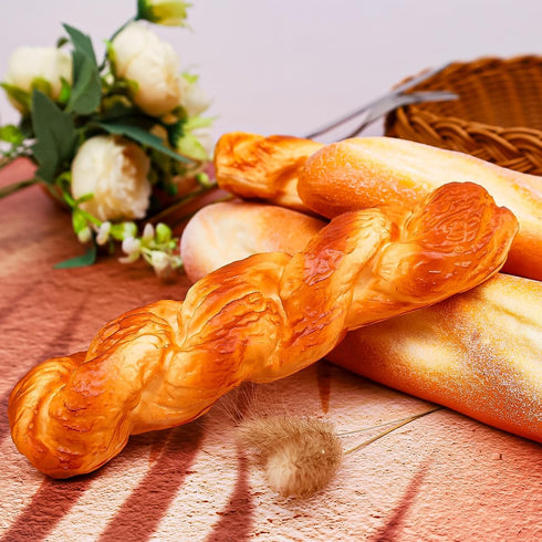 Yatinkim 5pcs Set Fake Bread Artificial French Bread for Display Faux Loaves Food Decoration Realistic Twist Baguette
