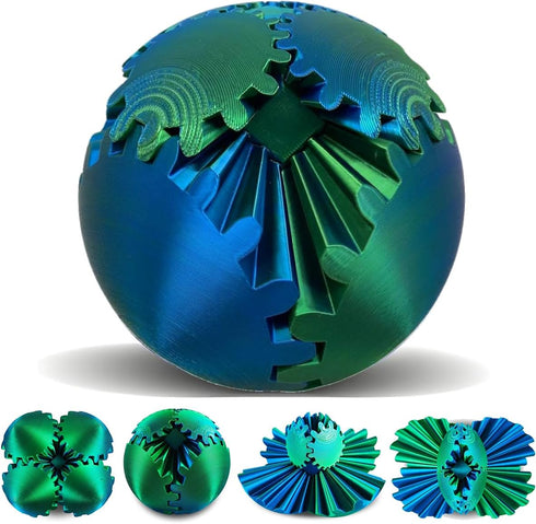 SANSGOUP Gear Sphere, 3D Printed Gearsphere - The Steampunk Whirling Wonder Fidget Gear