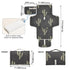 WELLDAY Black Cactus Portable Diaper Changing Pad - Waterproof Foldable Baby Diaper Changing Pad with Built-in Pillow