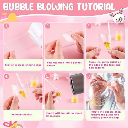 BENWIL 4 5 6 7 8 9 10 4-6 6-8 8-10 10-12 Nano Tape Bubble Kit for Kids, Squishy Making Maker Kit, Birthday Gifts