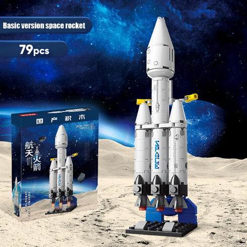 Vilbocr Falcon Heavy Space Rocket Building Block Set Space Capsule for 4+ Years Boys Kids Gift Idea Super Heavy Launch Vehicle for Kids-69 Pcs by Vilbocr