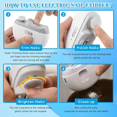 generic 2026 3 1 Trimmer 2 Upgraded in Automatic Electric Nail Clipper USB Rechargeable Electric Nail with LED Light
