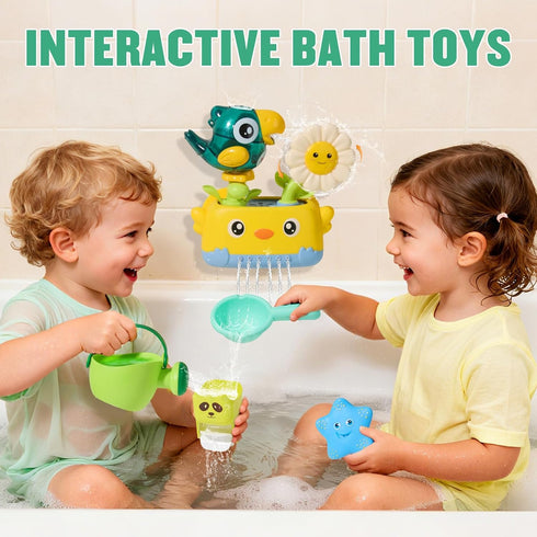 1-3 2-4 12-18 1+ Baby Bath Toys for Kids Ages | Fun & Easy Grip Mold Free Bath Toys Toddler | Bath Cups Spoon Watering