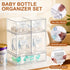 Rolheit 5 Pack Countertop, Baby Bottle Organizer - Stackable Clear Drawers with Labels, Baby Storage Solution Container