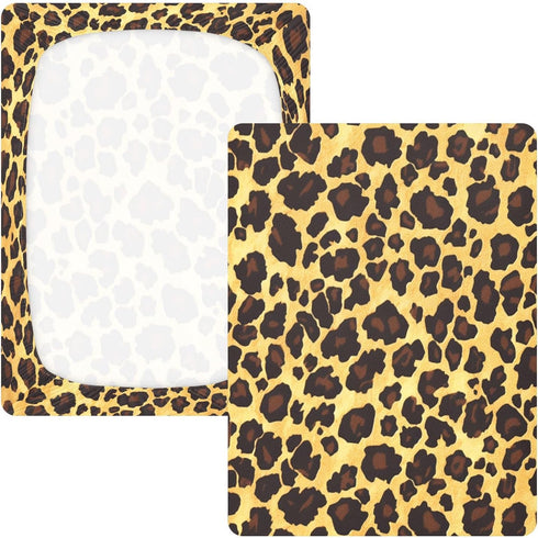 Bseiialft 52 28 Brown Black Leopard Cheetah Crib Sheets for Boys Girls Soft and Breathable Cotton Baby Sheets