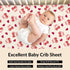 Cstdyfrv 52''x28'' Valentine's Day Cherry Baby Boys Girls Crib Sheets Pink Cherry Bows Love Heart Toddler Bed Sheets