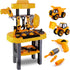 Toddler Workbench and Tool Set with 2 Take Apart Trucks, 2 in 1 Construction Toy for Ages 2-5