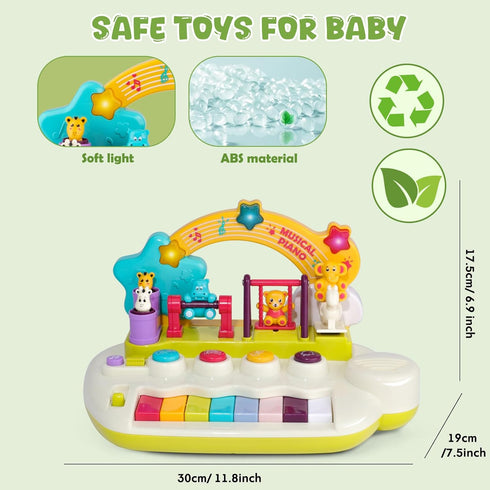 1+ 3+ Baby Piano Toys for Years Old Birthday Gifts Animal Light Up Musical Toy Music Toy Instruments Piano Keyboard Toy