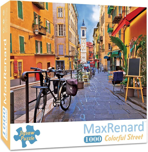 MaxRenard Landscape Jigsaw Puzzle 1000 Pieces for Adults - Colorful Building Scene Home Wall Decoration