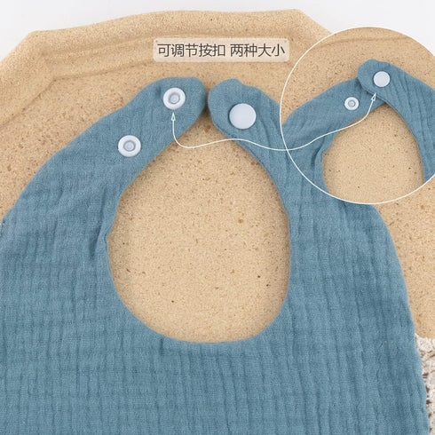 Muslin Baby Bibs Drool Teething Bibs Headband Set, 4-Layer Organic Cotton Lace Waterproof