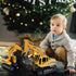 Remote Control Excavator Toy - RC Construction Metal Shovel Digger with Lights Sounds, 360 Rotation for Ages 3-10