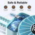 AMTIFO Blue Baby Fan - USB Rechargeable, Quiet, Adjustable Speed, Portable Cooling Fan for Baby Stroller, Car Seats