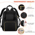 Tenot Baby Diaper Bag Backpack, Large Capacity Travel Diaper Bags for Baby Girl Boy, Black