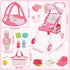 Set 12" Playset 17 3+ deAO Baby Doll Stroller with Baby Dolls Nursery PCS Baby Doll Accessories with Play Mat,Storage