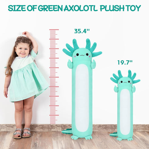 Axolotl Plush Stuffed Animal-20'' Green Axolotl Plush Toy, Axolotl Plush Pillow, Cute Soft Plush Axolotl Plushie Stuffed Toys, Axolotl Plush Pillows Toy Decoration Doll Gift for Kids Girls Boys