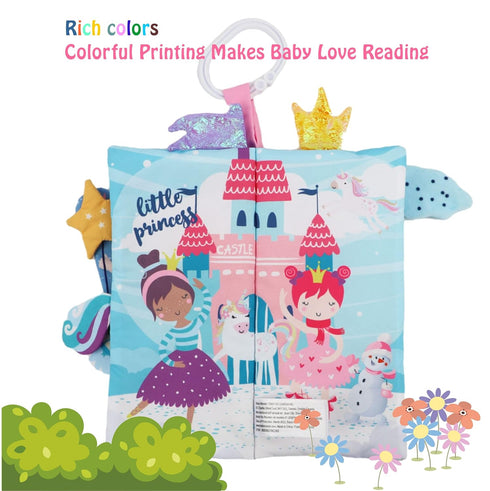 Unicorn Crinkle Touch and Feel Book - Infant Toy with Rattle and Teether
