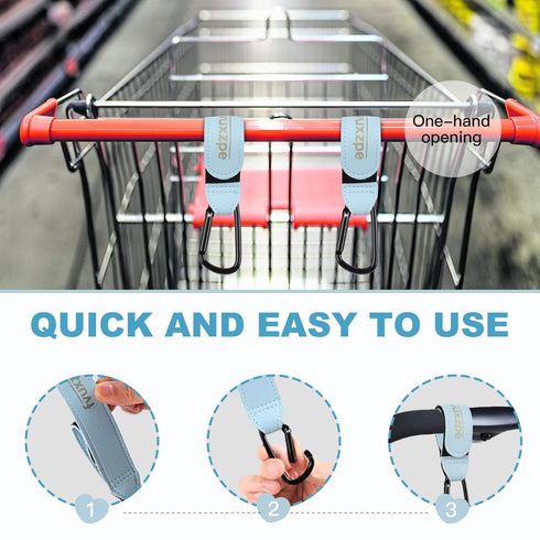 fvuxzpe 2 Pack Stroller Hooks for Hanging Diaper Bags and Shopping Bags, Accessories for Stroller and Shopping Cart
