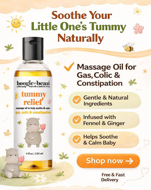 Tummy Colic Baby Relief, Baby Gas Relief for Infants Massage Oil; Gas Passer