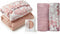 Pink Floral Nursery Bedding Set: Muslin Fitted Crib Sheets (2-Pack) & Soft